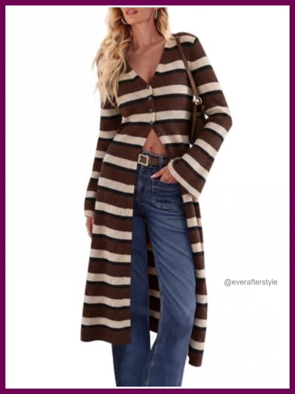 Women Long Cardigan Sweater Button Down Midi Knit Duster Coatigan